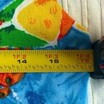 Vintage 90’s tropical colorful beach umbrella print short swim suit coverup med Blue Photo 8