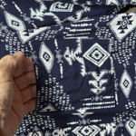 Divided by H&M Navy Blue White Tribal Print Button Down Shirt Women US Size 4 Photo 3