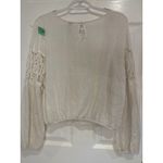 American Rag  Crochet Lace Blouse Long Sleeve Peasant‎ Top Cream Size M Photo 5