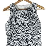 J.Crew  Sheath Dress Womens 4 White Black 100% Cotton Polka Dot Classy Mod Work Photo 2