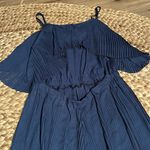 Lovers + Friends EUC  Walk in the Park Pleated Jumpsuit Navy Size L Photo 7