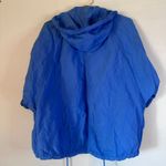 Eileen Fisher Petite PL Rumple Hooded Jacket Blue Cotton Nylon Metallic Photo 3