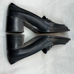 Free People Hayden Black Leather Heeled Loafers Chain Accent Size 41 US 10 Photo 8