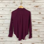 Theory  Sunaya Urban Crepe Shirt - Merlot - Small Photo 10