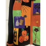 Tiara International Vintage  Halloween Beaded Witch Spider Web Sweater Cardigan Photo 3