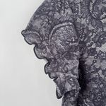 Y2K Top Large Short Sleeve 2000s Lace Print Rhinestones Babydoll Bratz Vintage Black Photo 10