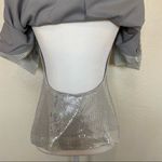 Tahari ASL Silver Metallic Sequined Cape Blazer Photo 5