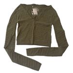 Free People Movement Gone Adrift Long Sleeve Crop Top Secret Moss Green Small Photo 6