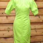 Vintage Lime Green Sheath Dress Pockets Green Photo 0