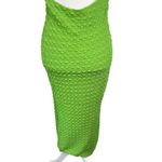LaMarque Miles Halterneck Dress Green Deep V Textured Midi Dress Bodycon Medium Photo 8