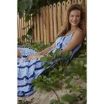 Roller Rabbit • Anthropologie Dakota Cover-Up Maxi Dress blue stripe tiered Photo 7