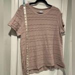 Old Navy  Pink Mauve Textured Wave Stripe Short Sleeve Everywear Tee Shirt Size L Photo 6