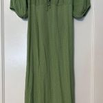 Billabong Green Midi Dress with Puff Sleeves Photo 2