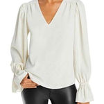 AQUA Long Sleeve V-Neck Top Size Small New with Tags Photo 0