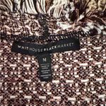 White House | Black Market WHBM Waterfall Fringed Cardigan Sweater Size Medium Tweed Grandma Comfy F8 Photo 3