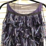 New Sacai Silk Fringe Top Blue Size 6 Photo 1