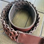 Antonio Melani ladies genuine leather braided boho belt size medium gold buckle Photo 4