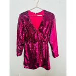 LA MAISON TALULAH Pink Sequins Long Sleeve V Photo 1