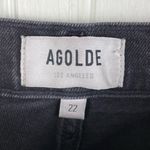 AGOLDE  Riley High Rise Straight Crop Jeans Panoramic Black Wash Denim Size 22 Photo 6