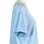 Stylus Women’s Top Pullover Crew Neck Rolled Sleeve Light Baby Blue Size Large Photo 6