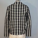 Premise  black white houndstooth sweater open cardigan suit jacket blazer small Photo 2