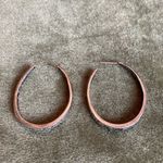 Coldwater Creek #400  Pewter Carved Hoops Photo 2