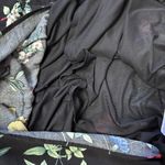 Old Navy  Floral Long Slit Sleeve Black Scoop Neck Dress Photo 7