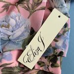 Eliza J NWT Blush Pink Floral Print Chiffon Cascade Long Sleeve Maxi Dress Photo 6