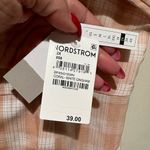 BP NORDSTROM GINGHAM CHECKERED CORAL PEACH WHITE MINI DRESS 2X Photo 4