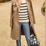 Talbots ⚓️Women’s Striped Cotton Shaker Stitch Roll Neck sweater Cream & Navy PM Photo 3