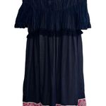 Chloé NEW NWT Chloe Off The Shoulder Contrast Hem Dress In Navy & Pink Photo 9