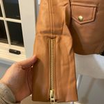 BLANK NYC  faux leather moto jacket in cognac size small. Thick skin. New Photo 4