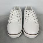 Evans Womens Lace Up Sneaker White Metal Strip Size 11 Clean Girl Preppy Casual Photo 3