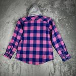 Little Donkey Andy Shirt Womens XS Pink Blue Plaid‎ Power Dry Flannel Shacket Photo 2