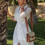 ZARA Sara white lace long sleeve maxi dress with waist belt boho summer vacation  Photo 0