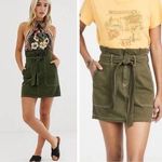 Free People Splendor In The Grass PaperBag Waist Mini Skirt in Army Green Size 6 Photo 1