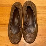 Tory Burch Minnie Ballet Flats Medallion Leather Brown size 7 Photo 1