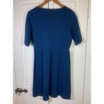 Garnet Hill  Retro Ponte Knit Dress Womens 10 Blue Basic Classic‎ Comfort Preppy Photo 2
