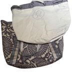 Lululemon  Large Tote Bag Floral Gray Vinyl & Tote Shopping Bag Lot Photo 1