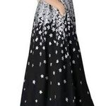 Monique Lhuillier ML Monique L’huillier Black & Silver Formal Maxi Gown Dress Size 0 Photo 1