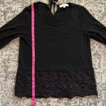Loft  Women's Black Lace Hem Tie Back Sweater Photo 6