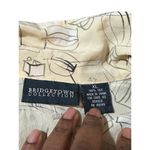 Bridgetown Collection XL Beige 100% Silk Printed Short Sleeve Button Photo 3