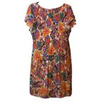 90 Clothing Comp Floral Dress Women's XL Lined Ruching Knee Length Trendy Work # Photo 1