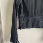 Gap For Good Denim Jacket Washed Black Lace Up Moto Details Size Small Photo 4