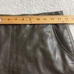 Jun & Ivy  size small olive green vegan faux leather mini skirt side pockets Photo 6