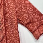 BKE Buckle Brand Coral and Rust Sheer Peasant Blouse with Rhinestones Size Small Photo 7