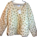 Elodie  Ecru Combination XL V Neck Quilted Jacket Side Pockets NWT MSRP: $140 Photo 2