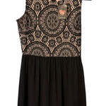 Heart soul Black Lace Fit & Flare Dress M Sleeveless Nude Lined Mini NWT Photo 0