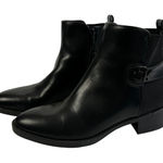 Calvin Klein  Women's Black Leather Ankle Boots Side Zip Comfort Low‎ Heel 7.5M Photo 0