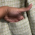 New York & Company Women’s Green Tweed One Button Blazer Photo 6